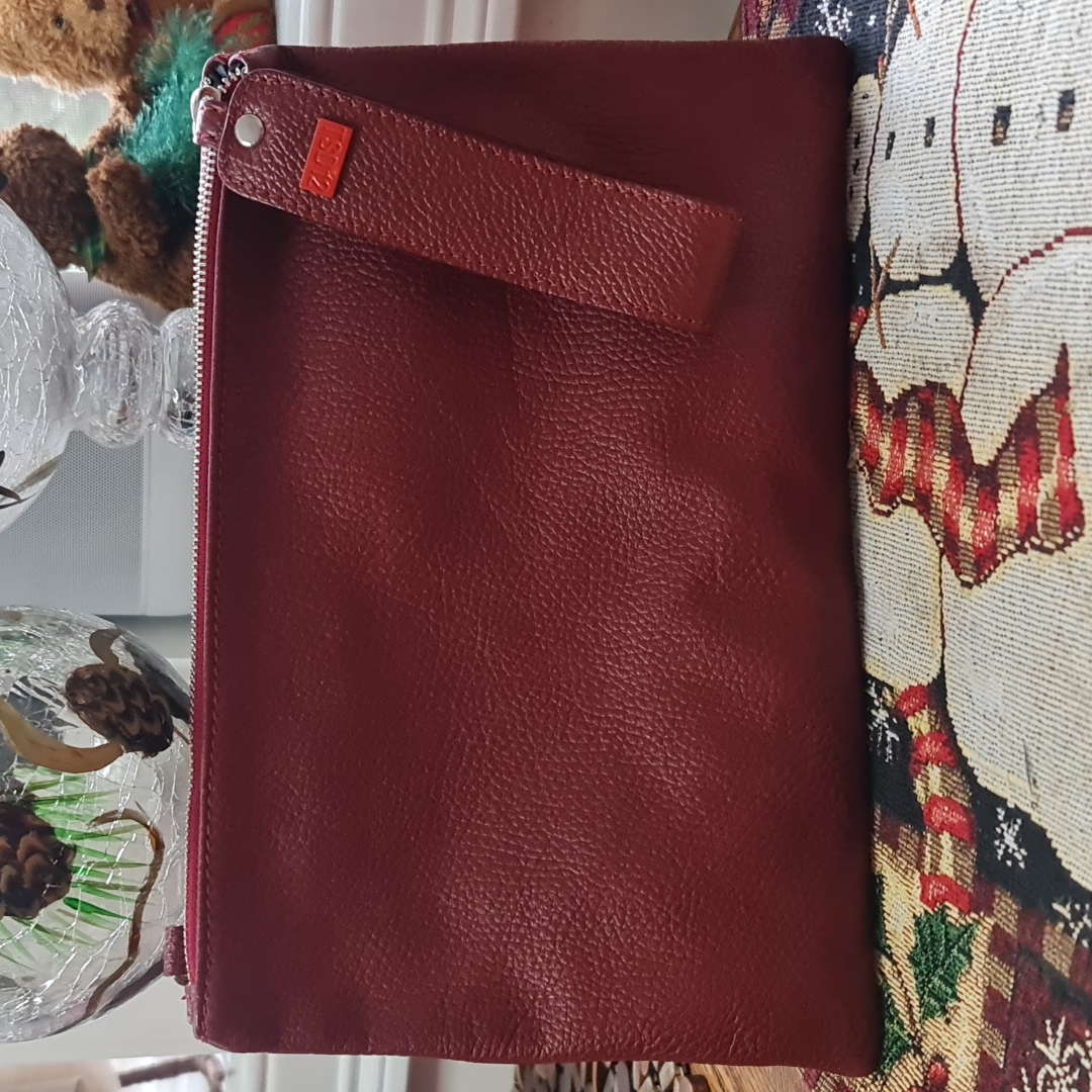 Salegenuine Red Leather Bag With Longstrap Nwts